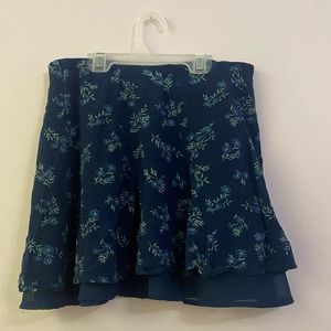 floral print mini skirt, side zipper